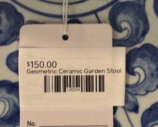 Geometric Ceramic Garden Stool