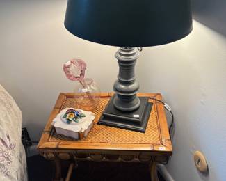 Wooden Side Table, Decorative Mirror