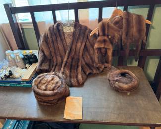 Mink Jaket, Stole, and Hats