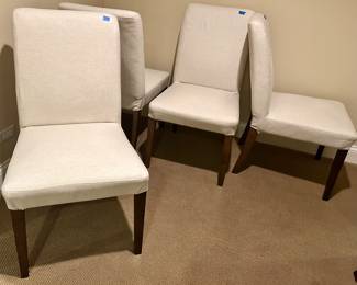Armless cream, upholstered seat and backDining Chairs $45ea
4 available for $175