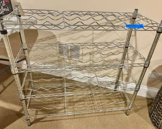 36”w x 14”dx 30h metal 3 shelf wine bottle holder $60