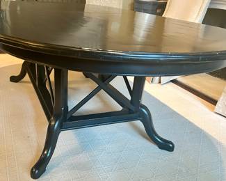 Bausman & Co  racetrack oval table 
96”w x  48d x 30h with( 2) 20” leaves $2995
