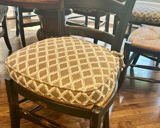 6 Quakenbush and Winkler french ladderback side chairs 
Chair cushions $35 each