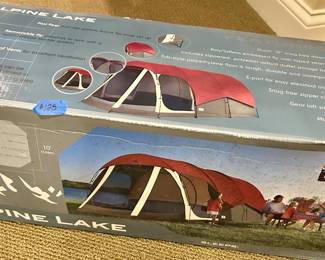 Alpine Lake 10’ x 20’ tent with closed in porch;
Sleeps up to 8ppl $125