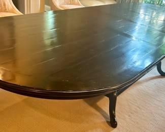 Bausman & Co  racetrack oval table 
96”w x  48d x 30h with( 2) 20” leaves $2995