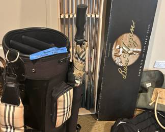 Ben Hogan handcrafted golf irons set $250
Burberry golf bag w| matching umbrella $250 sold