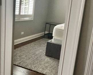 White framed wall mirror, 35”w x 65”h $145
