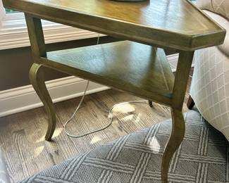 Olive green 2 level triangle Accent Table $115