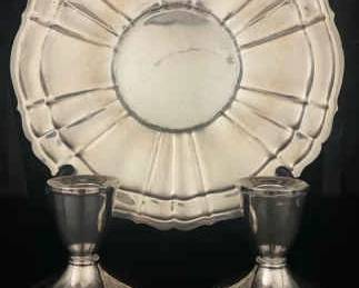 CT405VSterling Plate And Candle Holders