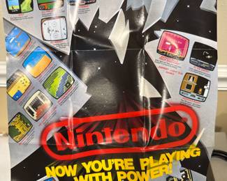 Nintendo poster, NES wall art, vintage Nintendo advertising, retro gaming collectible, 1980s Nintendo memorabilia.