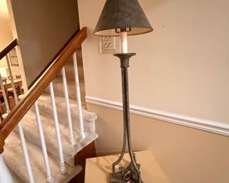 rustic table lamp, industrial lamp, Mission style lighting, cabin décor, vintage accent lamp, metal base lamp.
