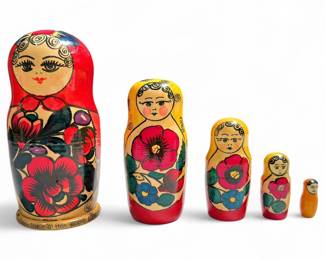 Handpainted Russian Matryoshka Nesting Dolls Set