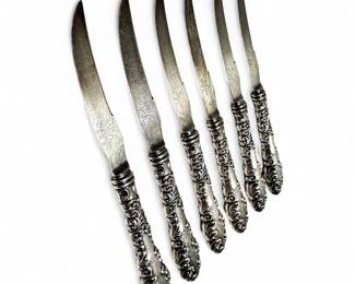 Six Wallace Waverly Sterling Silver Knives