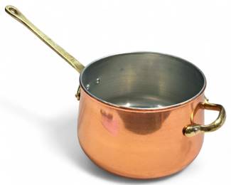 French Style Copper Pot w/ Brass Handle