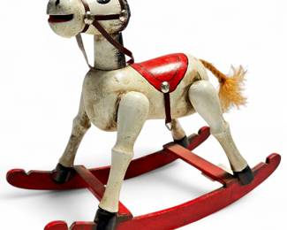 1979 Enesco Wooden Musical Rocking Horse