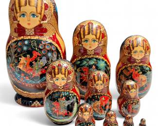 Russian Matryoshka Nesting Dolls, Sergiev Posad, 10 pcs