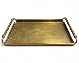 Mid-Century Brass Tray w/ Double Tubular Handles