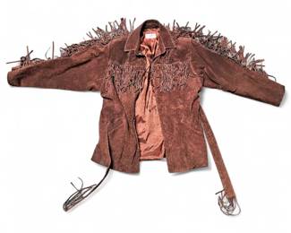 Kenar Leather Brown Suede Fringe Jacket