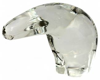 ''Steuben'' Clear Glass Pollar Bear Paperweight
