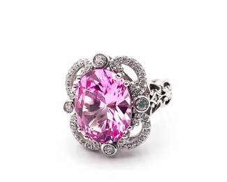 Erica Courtney Pink Sapphire Sterling Silver Ring