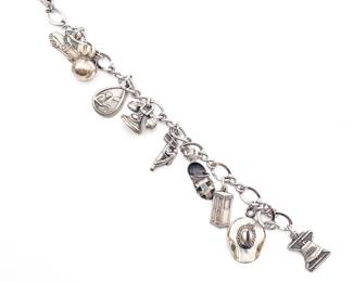 Bell Telephone Sterling Commemorative Charm Bracelet