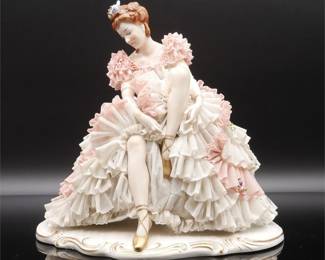 Dresden Porcelain Lace Ballerina Figurine
