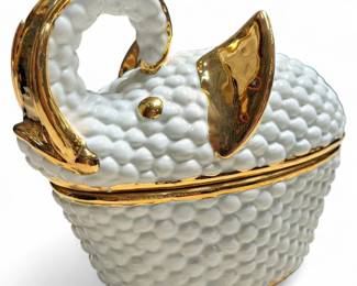 Buccellati San Marco Porcelain Elephant Gold Plated