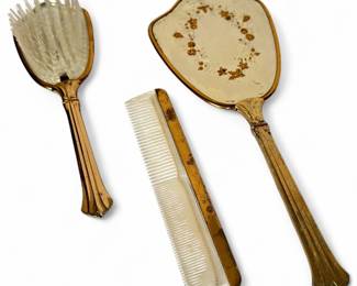 Three-Piece Vanity Set w/ Gold-Tone Details