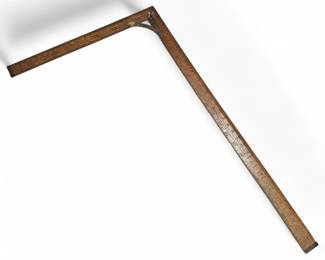 Antique C.W.R. Ford & Co. Wood & Brass Square Ruler