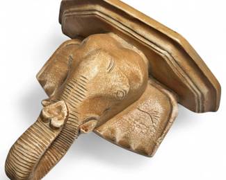 Ideal Originals Vintage Ceramic Elephant Wall Shelf