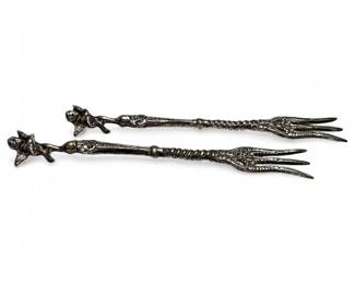 Vintage Baroque-Style Cherub Cocktail Forks