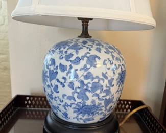 PAIR, Big Belly Vase Lamp in those Beautiful Blue and White Vintage Hues Love this THERE ARE MULTIPLES OF THIS LAMP WILL COUNT