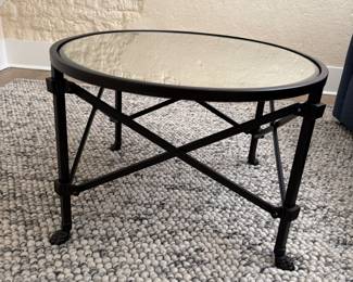 Olivia Coffee Table by Ballard Designs with Cast iron base and a 36" x 24" Luxe Mirrored top Buy it NOW $200