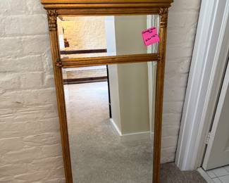 Giltwood Empire Style Pier Mirror 22 1/2" W 46"T