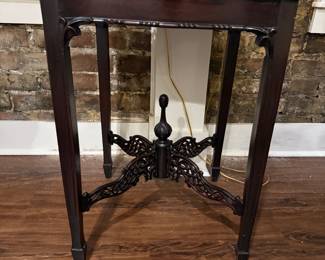 Low Tray Side Table in dark Mahogany finish 