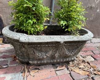 Pair of Large Ornate Concrete Planters priced separately