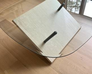 Travertine and Glass Table