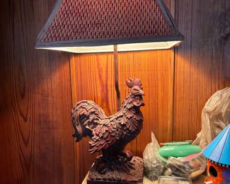 Rooster lamp with dimmer. 