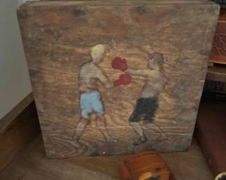 Very Unique Folk Art piece. Picture is made from wax. 