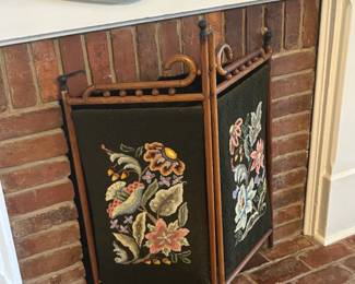 Beautiful needlepoint fire screen