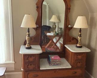 Gorgeous 1890’s antique dresser with marble top. 
