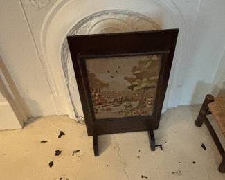 Needlepoint fire screen 