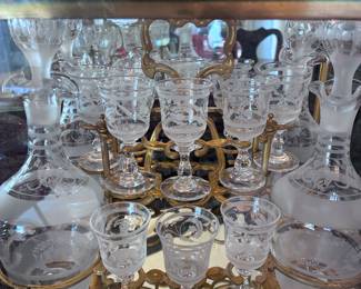 Baccarat crystal in a case