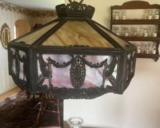 Slag Glass Chandelier