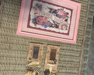 Powder room wall decor