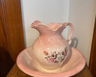 Vintage water pitcher and bowl