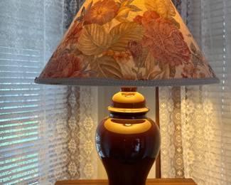 Vintage Brown Ceramic table lamp W/ newer lampshade
21”