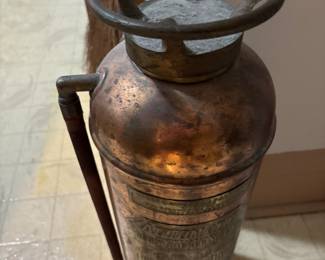 Antique Copper and Brass Fire Extinguisher