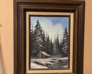 Oil painting w/wood frame