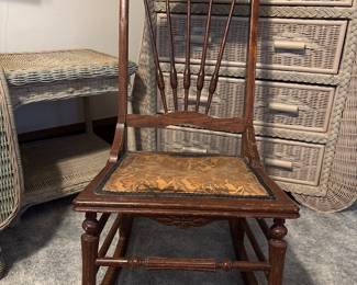 Antique wood rocker